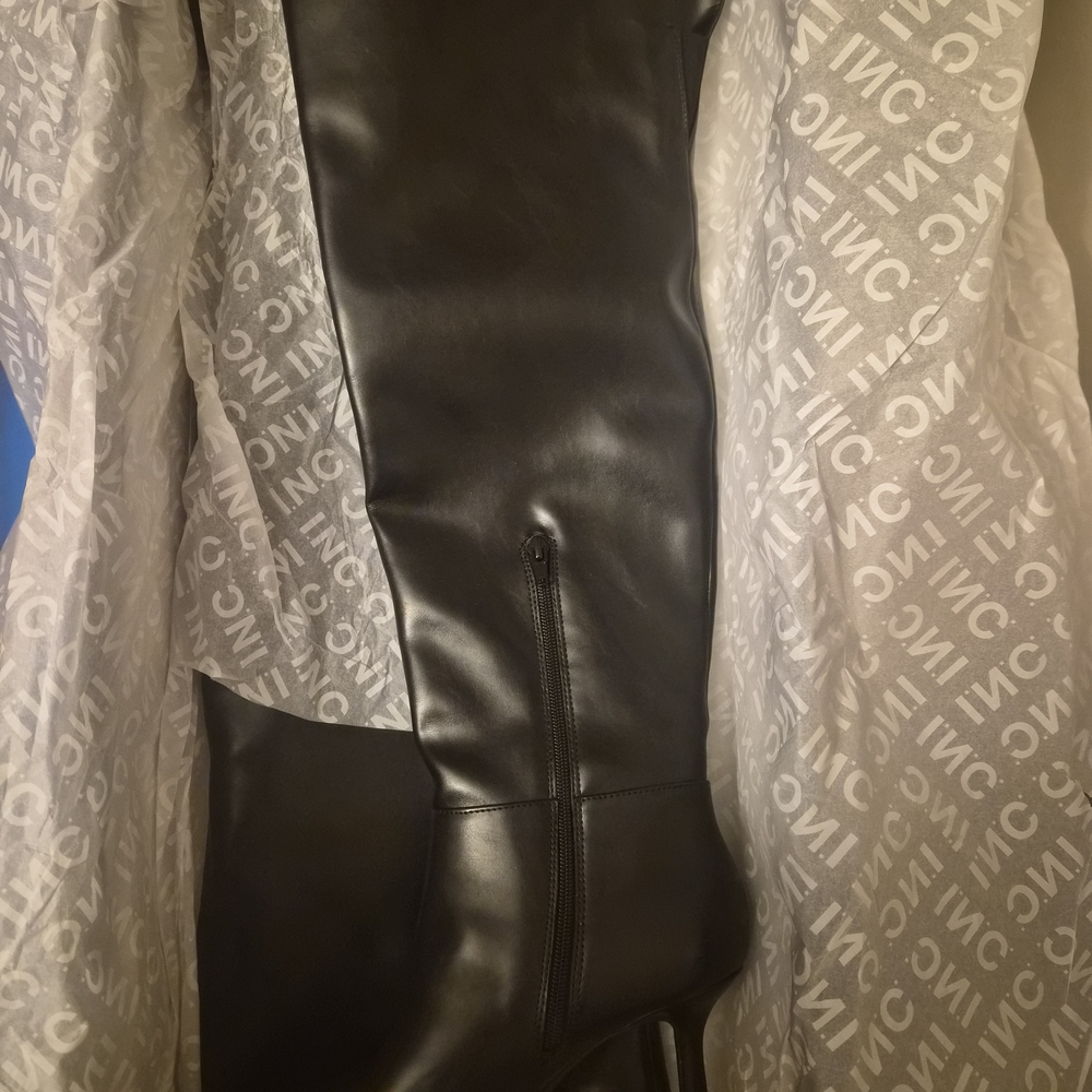 INC International Concepts Women's Black Leather Boots